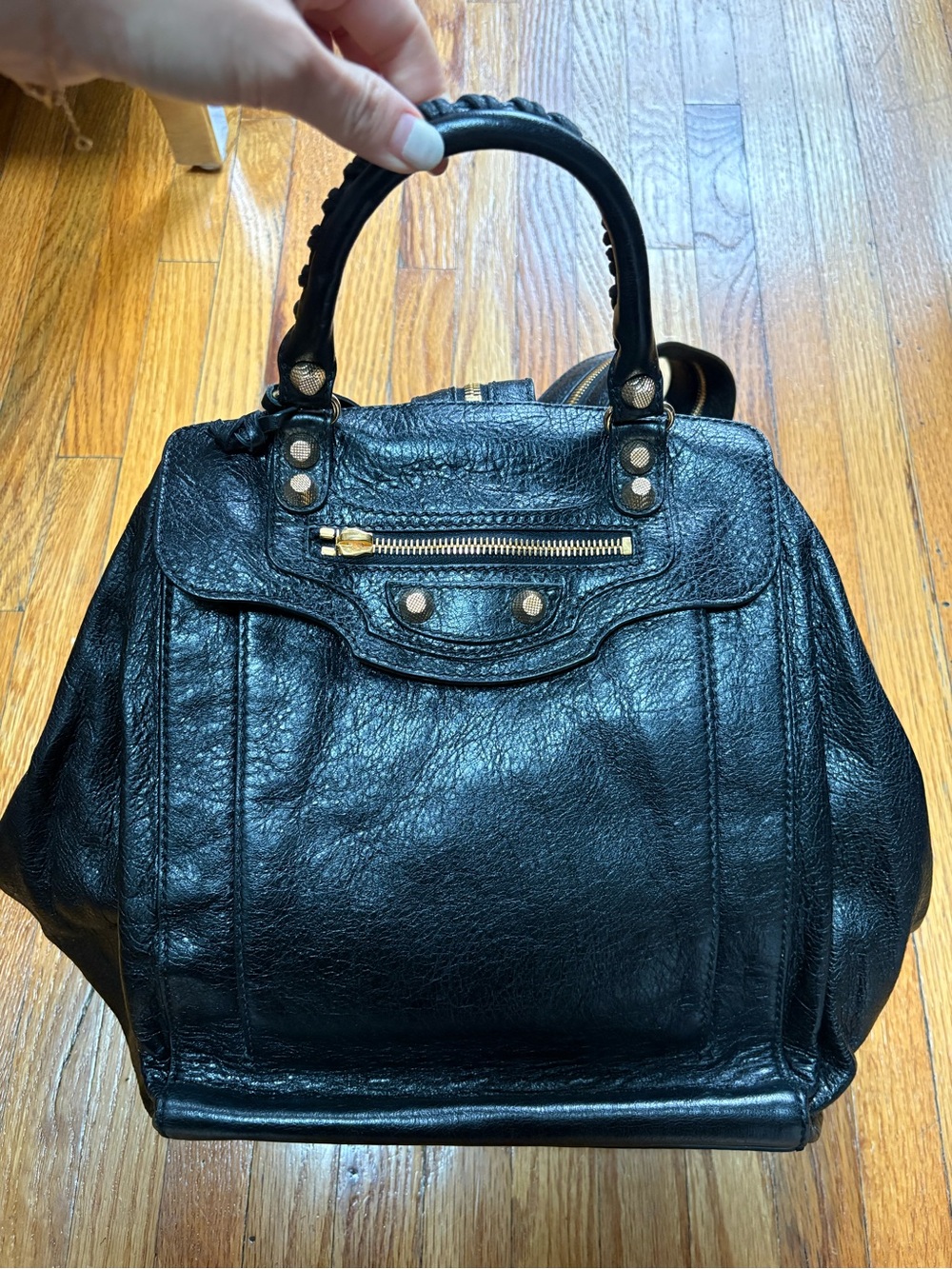Balenciaga Classic Zip Black giant gold Arena Traveler Backpack